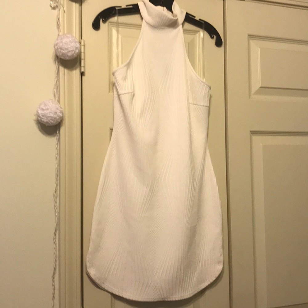 White high neck dress